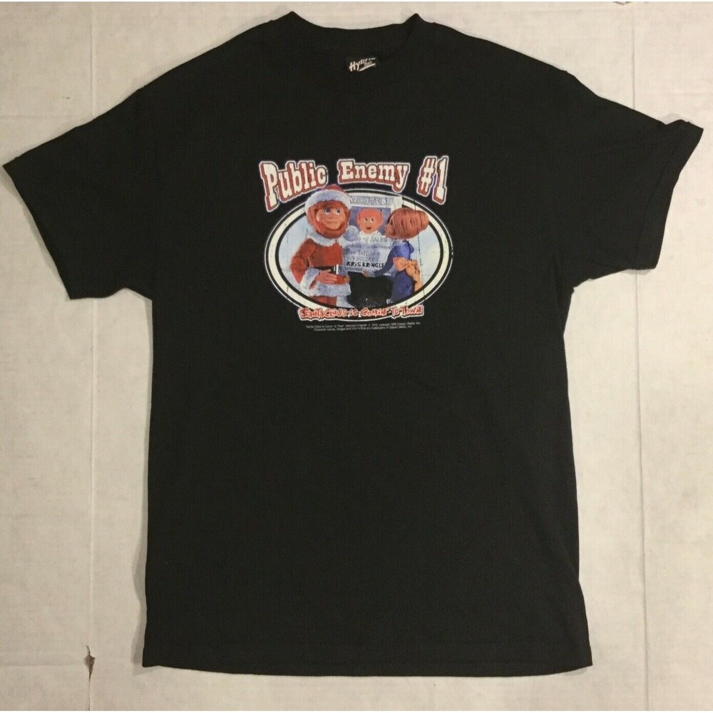 Vintage 1998 Santa Claus Is Comin' To Town Public Enemy #1 Black Sz M T-shirt